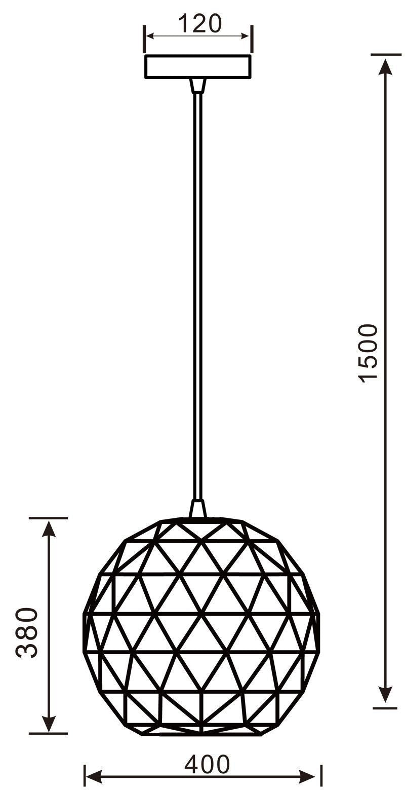 Asterope pendant light 400mm for E27 by DekoLight