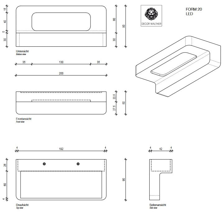 FORM 20 LED wall light mirror light by Decor Walther
