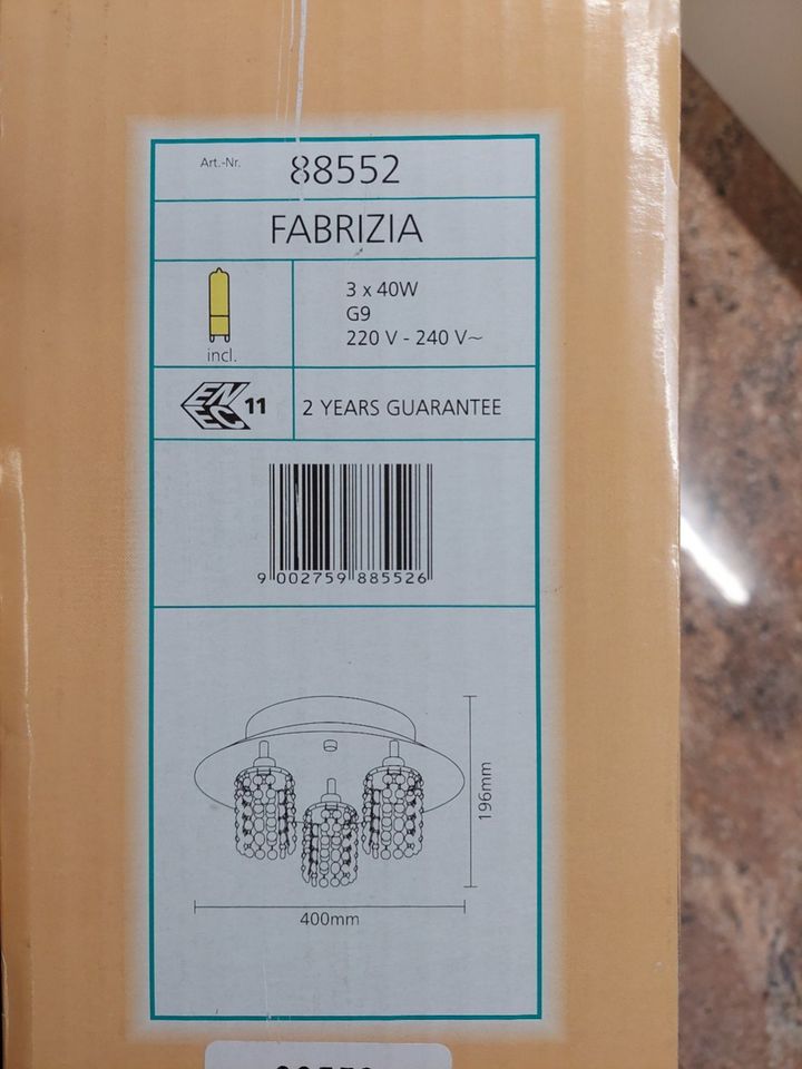 EGLO crystal ceiling light Fabrizia matt silver