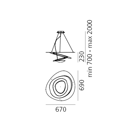 Pirce Mini Suspension LED - pendant light by Artemide in white