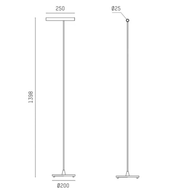 Moltoluce MEYJO F - Designerstandleuchte in schwarz oder Kaffee oder gold