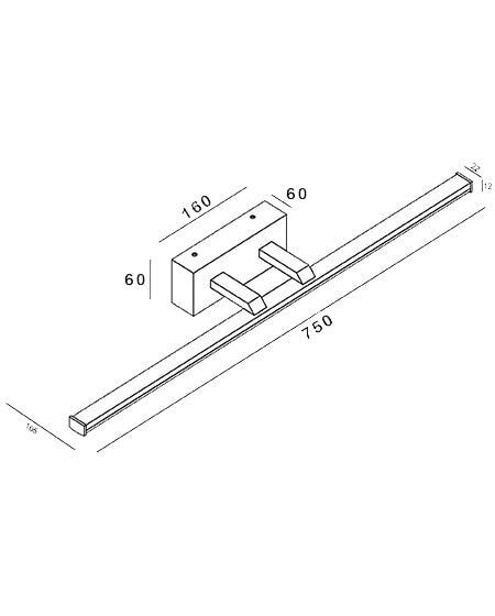75cm - LED-Spiegel-Bilderleuchte 3361-28-138 in chrom