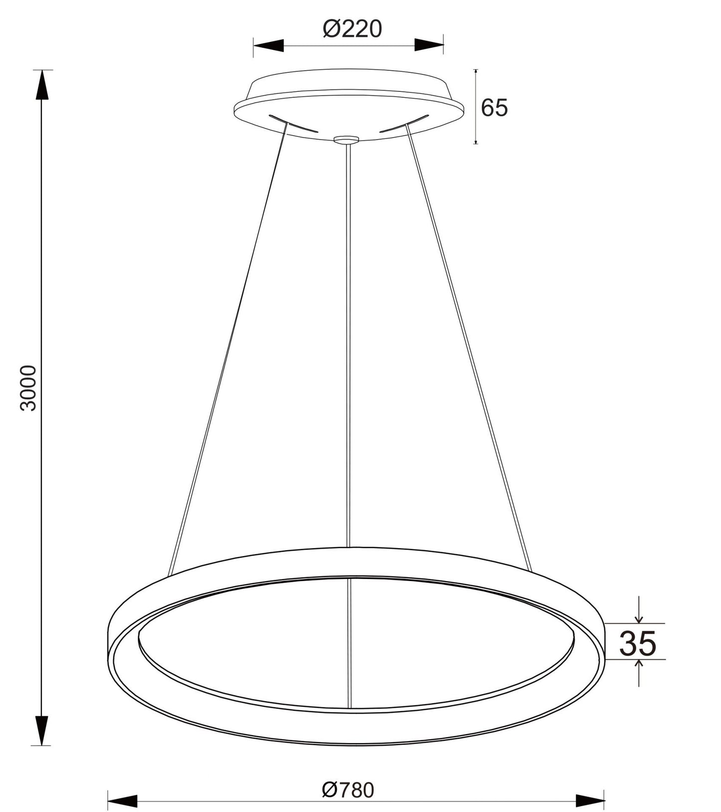 DekoLight pendant light Merope 800 60 W DIMMABLE 3000/4000 K