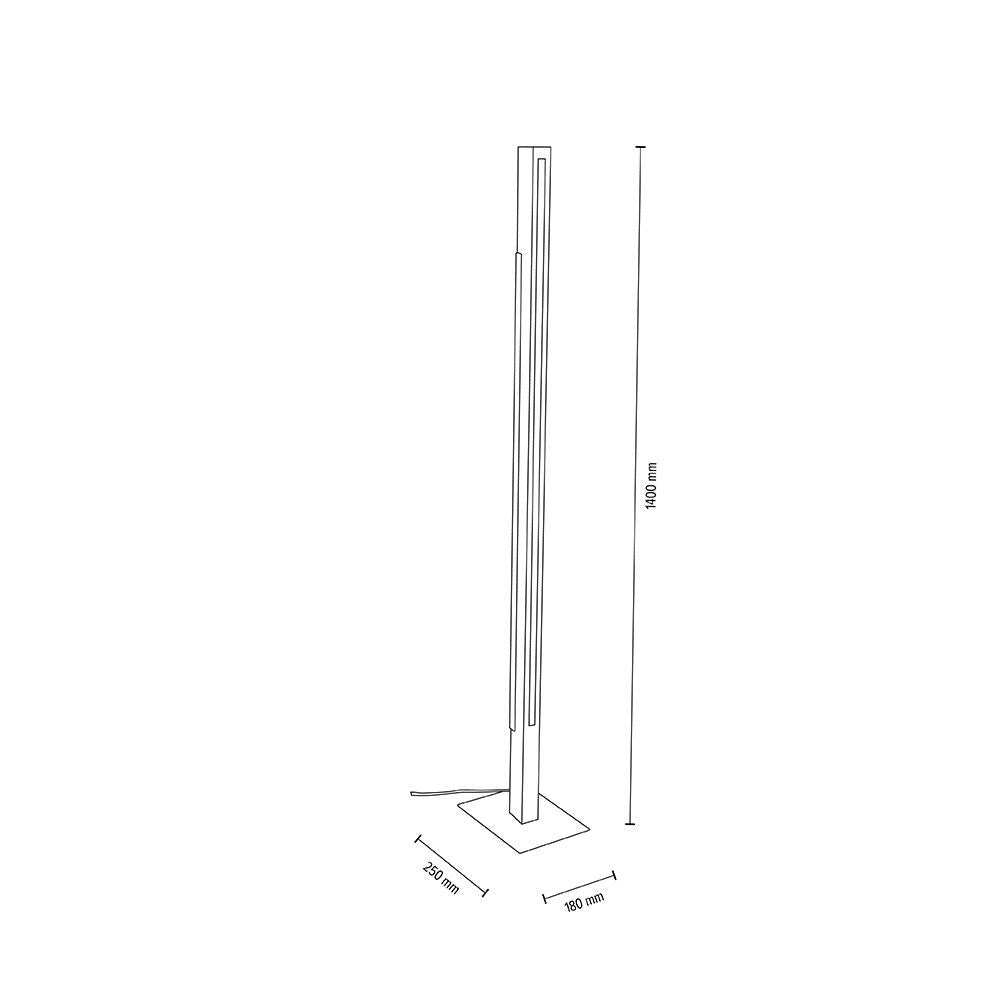 Eichen-Stehleuchte Madera 1410mm mit Touch-Sensor von DekoLight