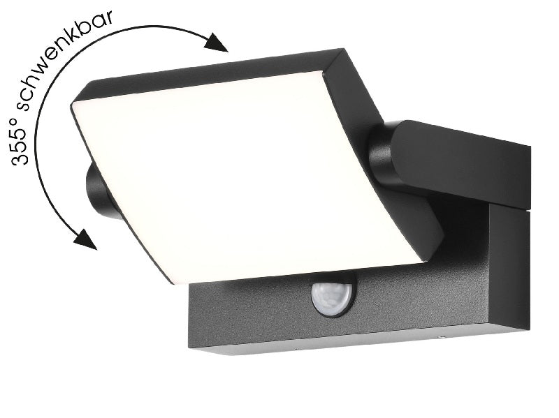 CMD 9081 eleganter Strahler in schwarz mit Bewegungsmelder 20W / Multicolour