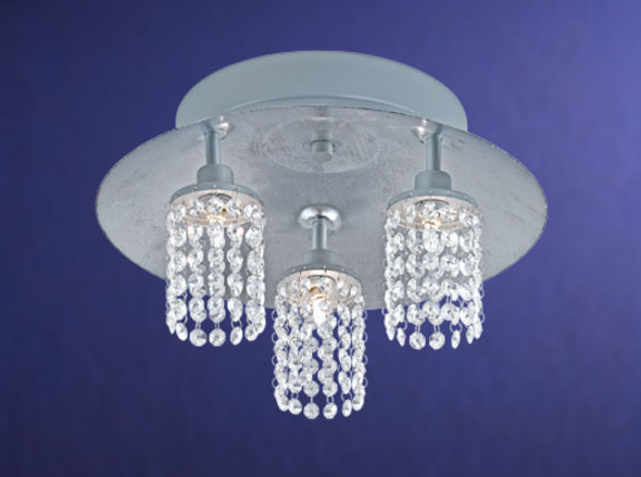 EGLO crystal ceiling light Fabrizia matt silver